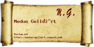 Medus Gellért névjegykártya